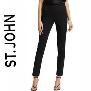 ST. JOHN COLLECTION Ankle Zip Pants Slim Fit Black High Waist Preppy Chic size 0